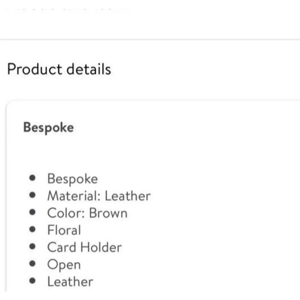 Bespoke Unisex Tan Leather Card Holder Wallet Leather NEW MSRP $30